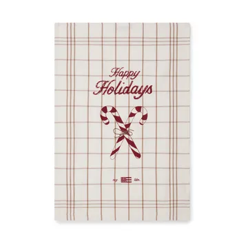 Candy Cane Organic Cotton -keittiöpyyhe 50 x 70 cm - White-beige-gray - Lexington
