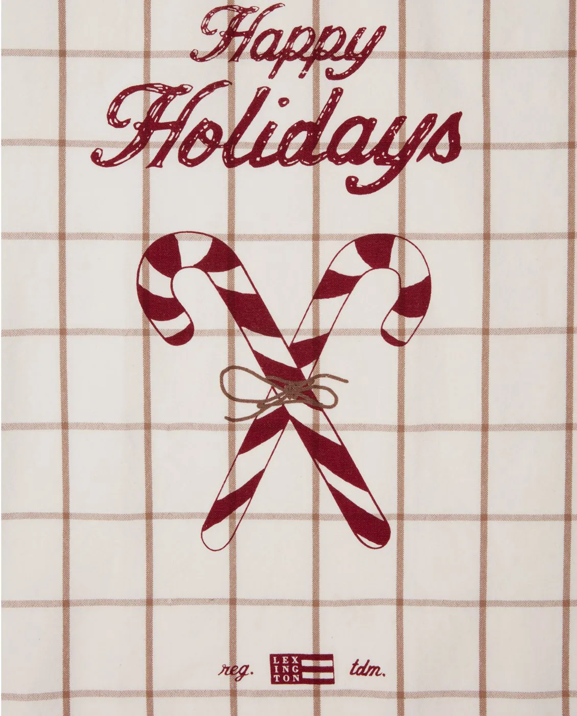 Candy Cane Organic Cotton -keittiöpyyhe 50 x 70 cm, White-beige-gray Lexington