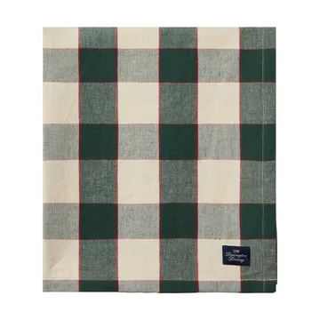 Checked Cotton Linen -pöytäliina 150 x 250 cm - Green–vaalea beige–punainen - Lexington