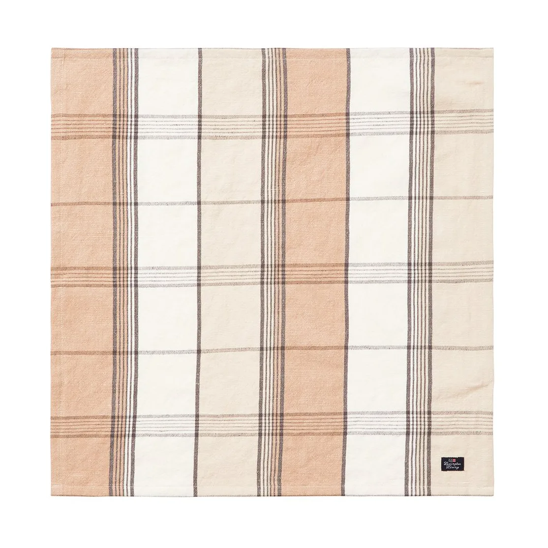 Checked Linen/Cotton kangasservetti 50x50 cm, Beige Lexington
