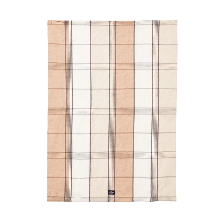 Checked Linen/Cotton keittiöpyyhe 50x70 cm - Beige-white - Lexington