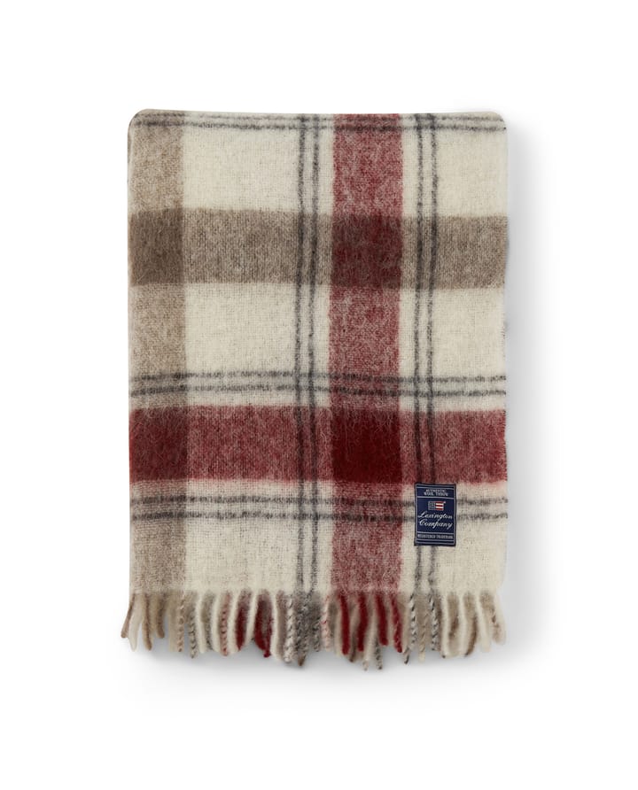 Checked Mohair Mix -viltti 130 x 170 cm, Red-beige-white Lexington