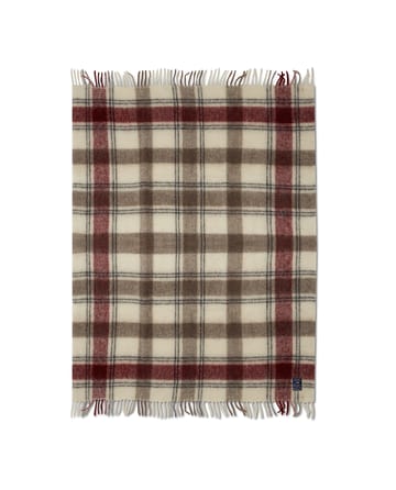 Checked Mohair Mix -viltti 130 x 170 cm - Red-beige-white - Lexington