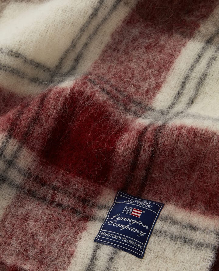 Checked Mohair Mix -viltti 130 x 170 cm, Red-beige-white Lexington
