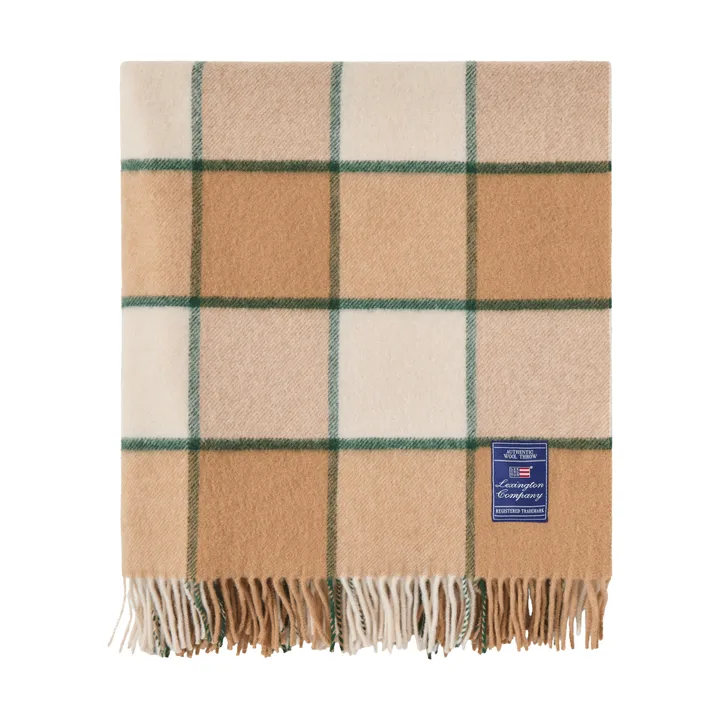 Checked Recycled Wool huopa 130x170 cm - Beige–vaalea beige–vihreä - Lexington