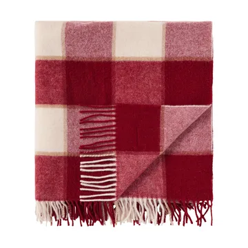 Checked Recycled Wool huopa 130x170 cm - Red-Light beige-beige - Lexington