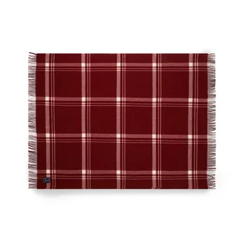 Checked Recycled Wool huopa 130x170 cm - Red-white - Lexington
