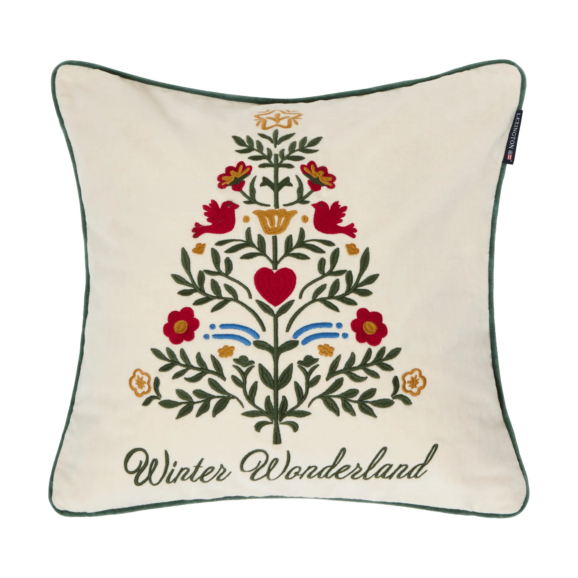 Christmas Tree velvet tyynynpäällinen, Light beige-multi, 50x50 cm Lexington