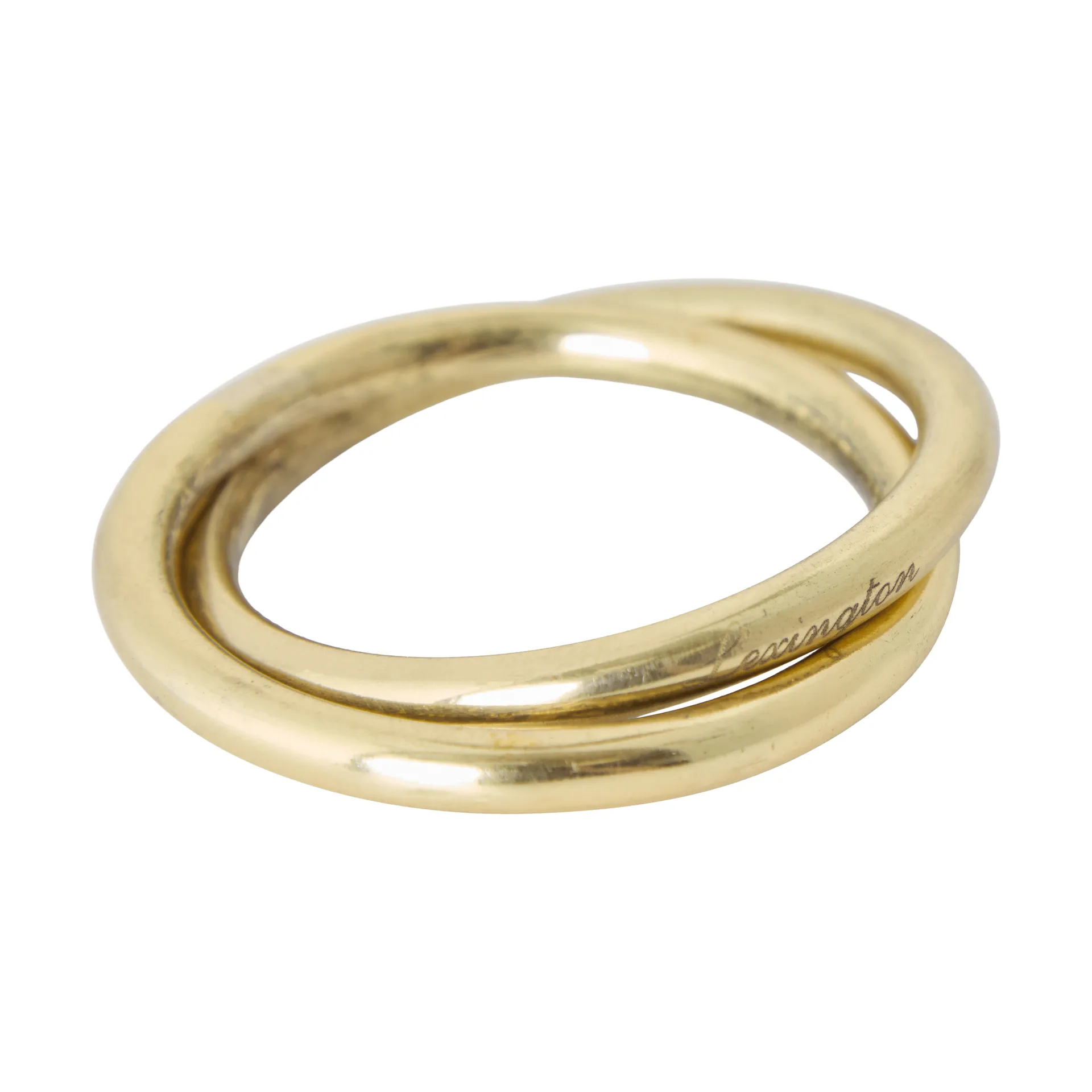 Double ring messinkinen lautasliinarenasoitin, Gold, Ø4 cm Lexington