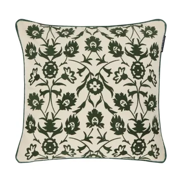 Flower Embroidered Wool Mix tyynyliina 50x50 cm - Vaalea beige-vihreä - Lexington