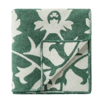 Flower jacquard-kudottu villahuopa - Green–vaalea beige - Lexington