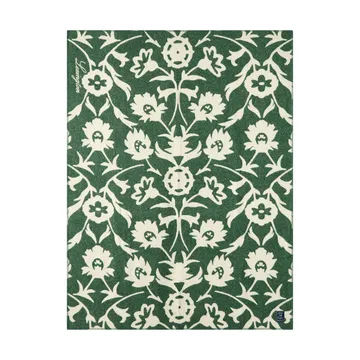 Flower jacquard-kudottu villahuopa - Green–vaalea beige - Lexington