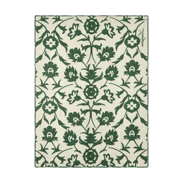 Flower jacquard-kudottu villahuopa - Green–vaalea beige - Lexington
