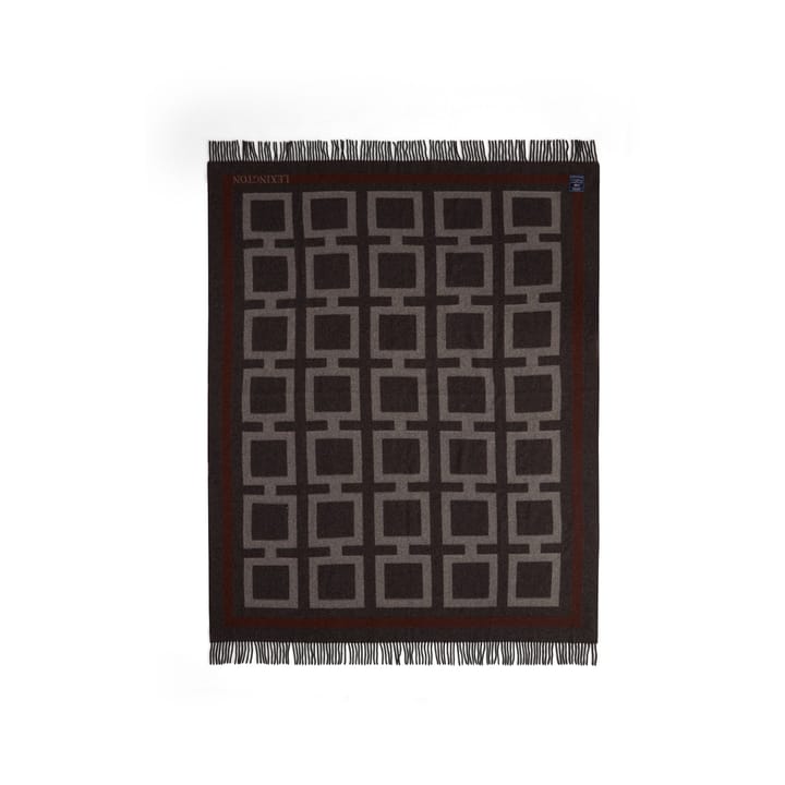 Graphic Recycled Wool -torkkupeitto 130 x 170 cm, Dark gray-white-brown Lexington
