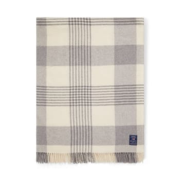 Gray Checked Recycled Wool -torkkupeitto 130 x 170 cm - Gray-white - Lexington