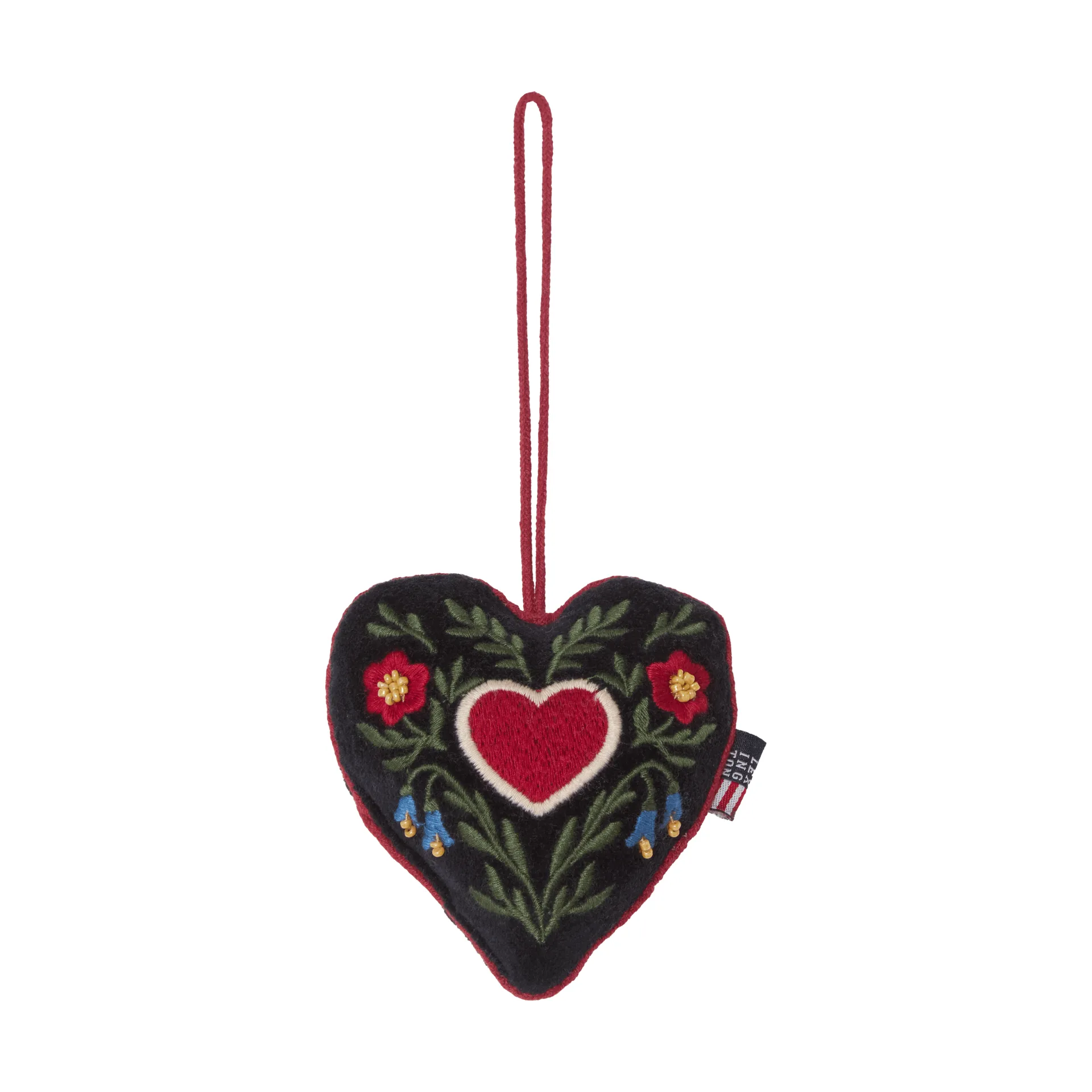 Lexington Heart ekologinen samettipuuvilla joulukoriste Monivärinen, 13x10x3 cm