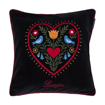 Heart luomupuuvillasamettinen tyynynpäällinen - Black-multi, 50x50 cm - Lexington