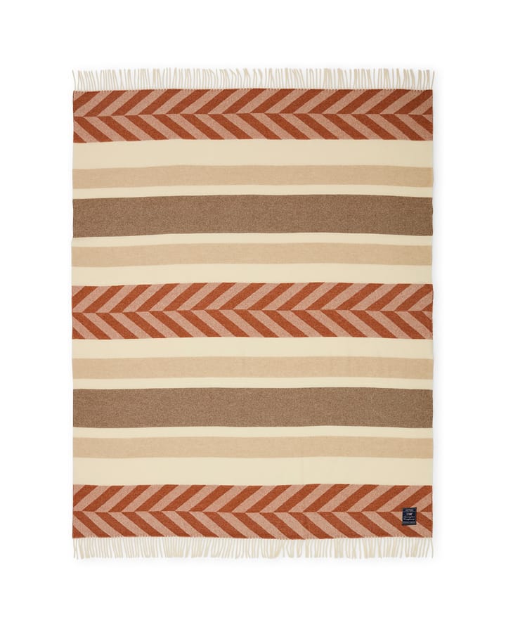 Herringbone Striped Recycled Wool peite 130x170 cm, Copper-brown Lexington