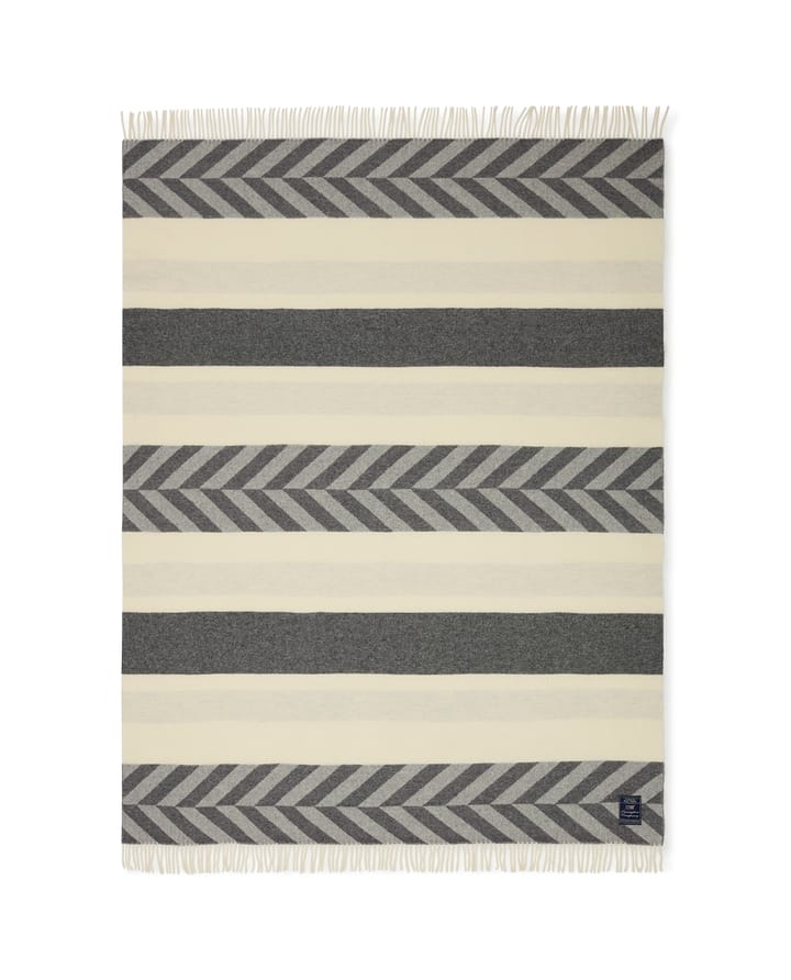 Herringbone Striped Recycled Wool peite 130x170 cm, Gray-off white Lexington