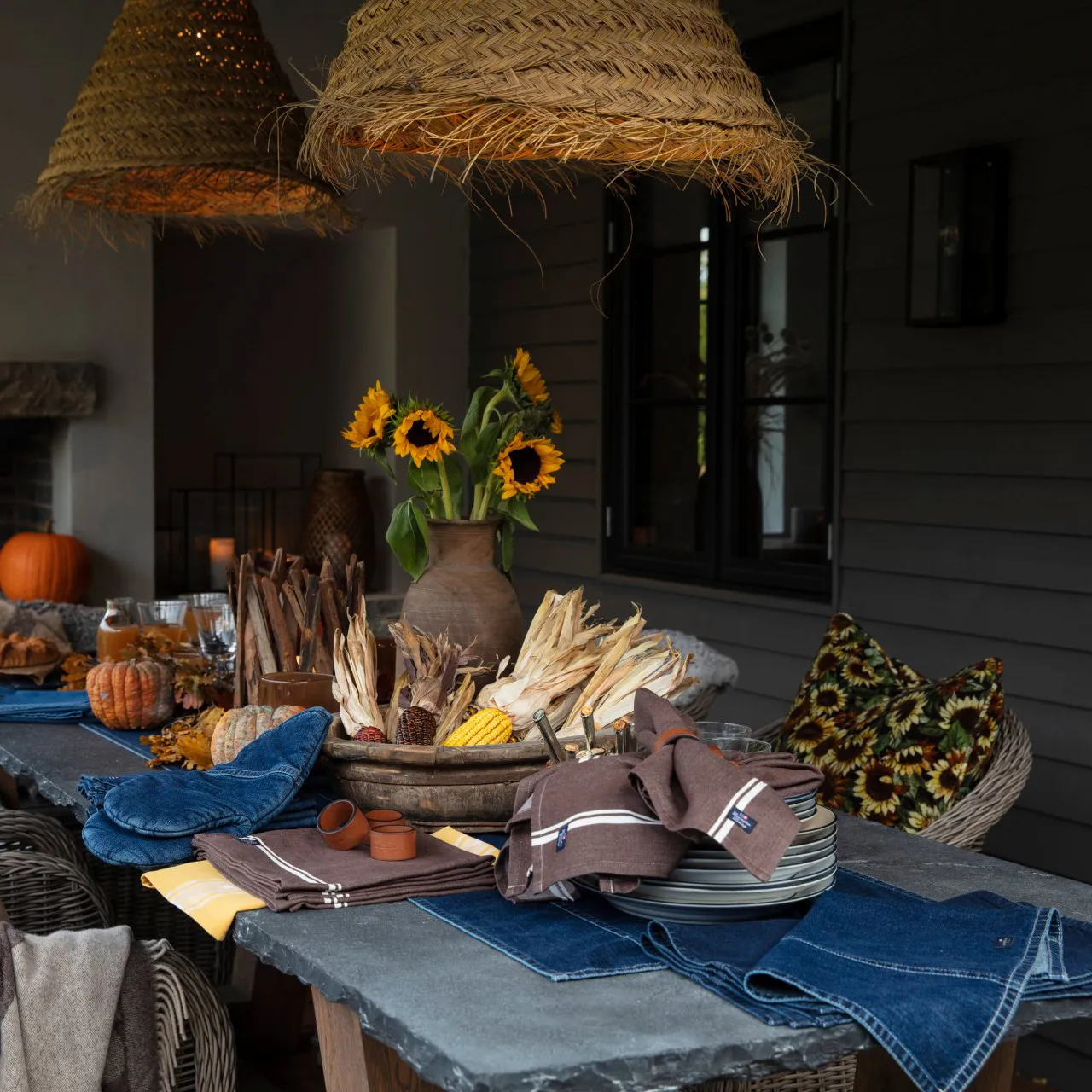 Icons Denim -kaitaliina 50 x 150 cm, Denim blue Lexington