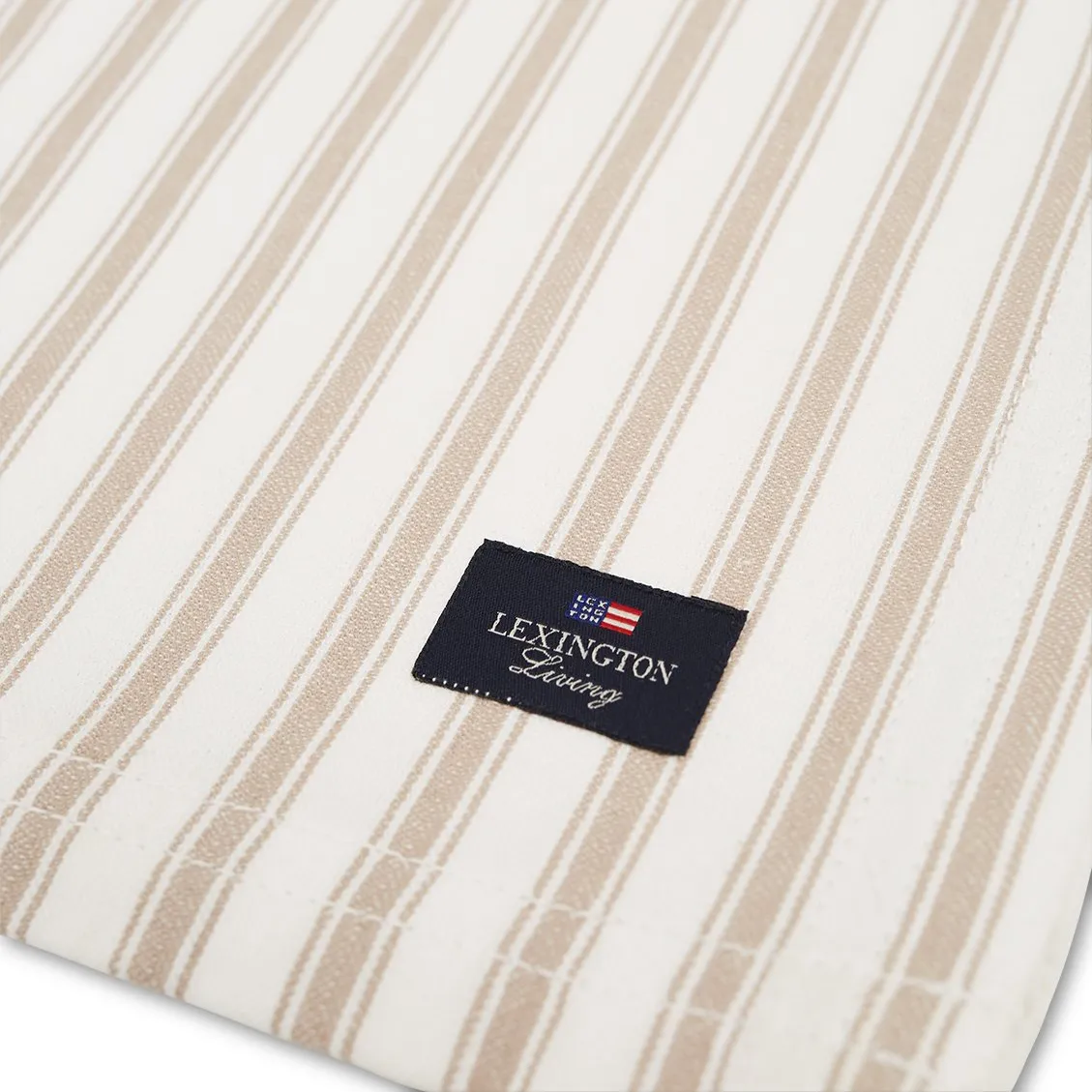 Icons Herringbone Striped -kaitaliina 50 x 150 cm, Beige-white Lexington