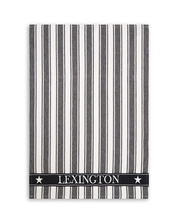 Icons Striped keittiöpyyhe Waffle 50 x 70 cm, Musta-valkoinen Lexington