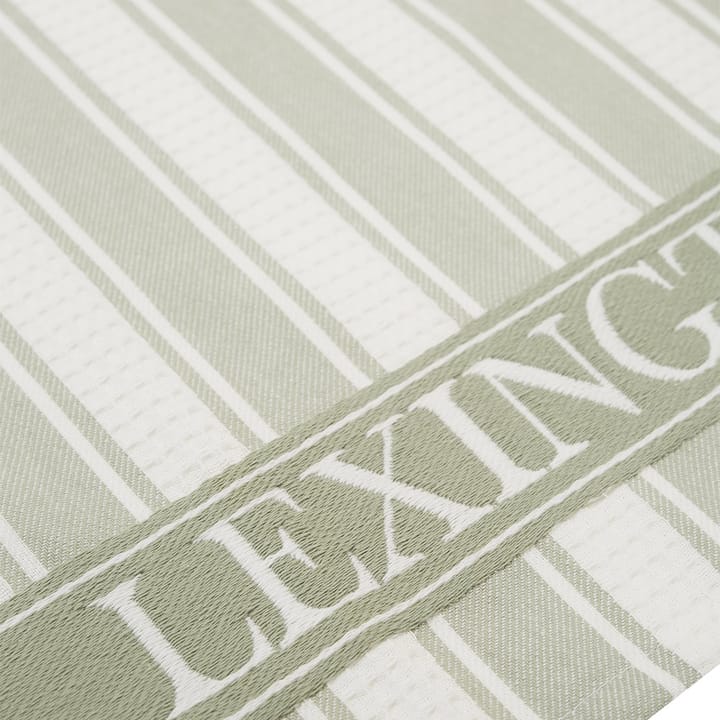 Icons Waffle Striped -keittiöpyyhe 50 x 70 cm, Sage green-white Lexington