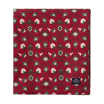 Kukkakuosinen luomupuuvillapöytäliina - Punainen–beige–vihreä, 150x250 cm - Lexington