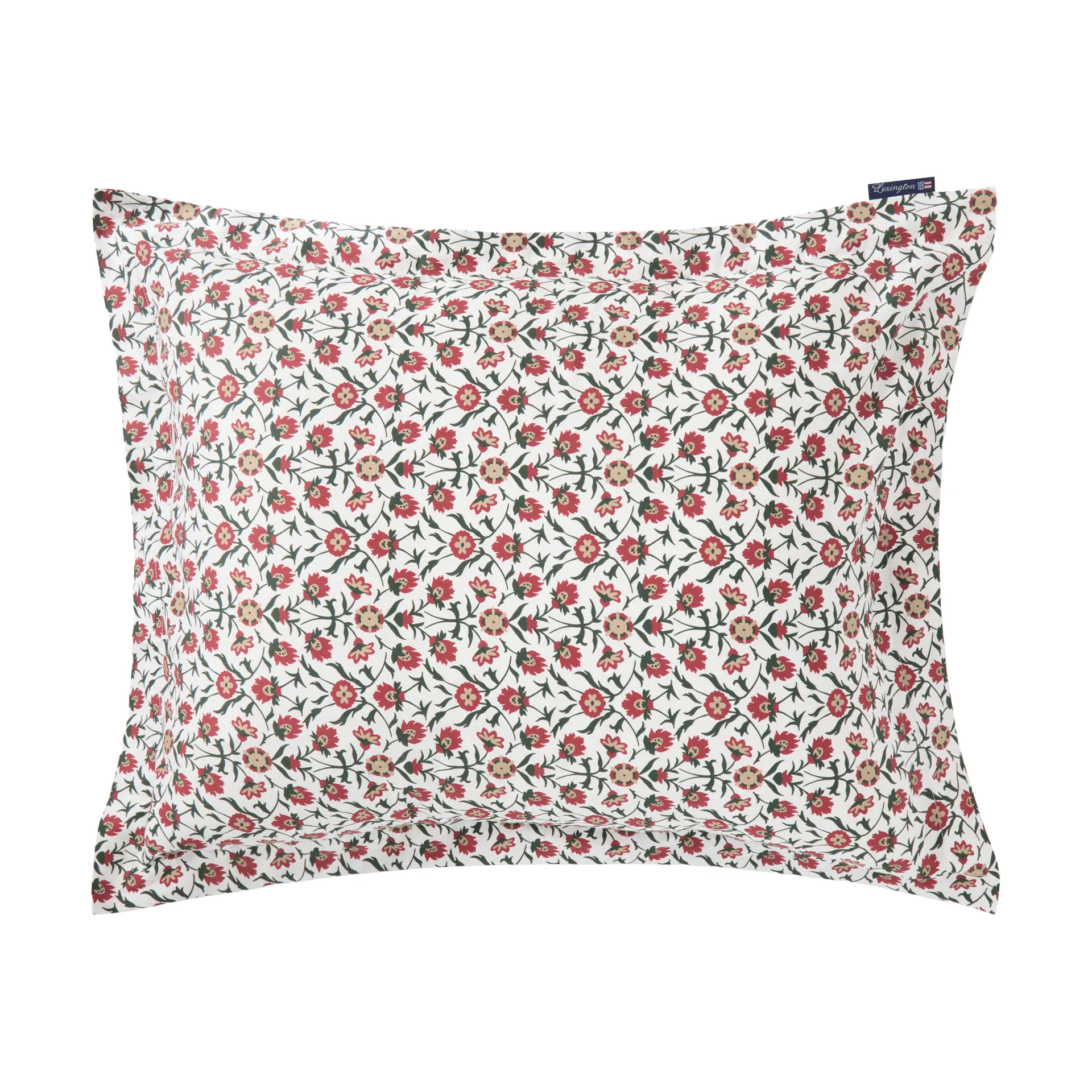 Kukkakuvioitu puuvillasatiini tyynyliinat 50x60 cm, White-red-green-beige Lexington