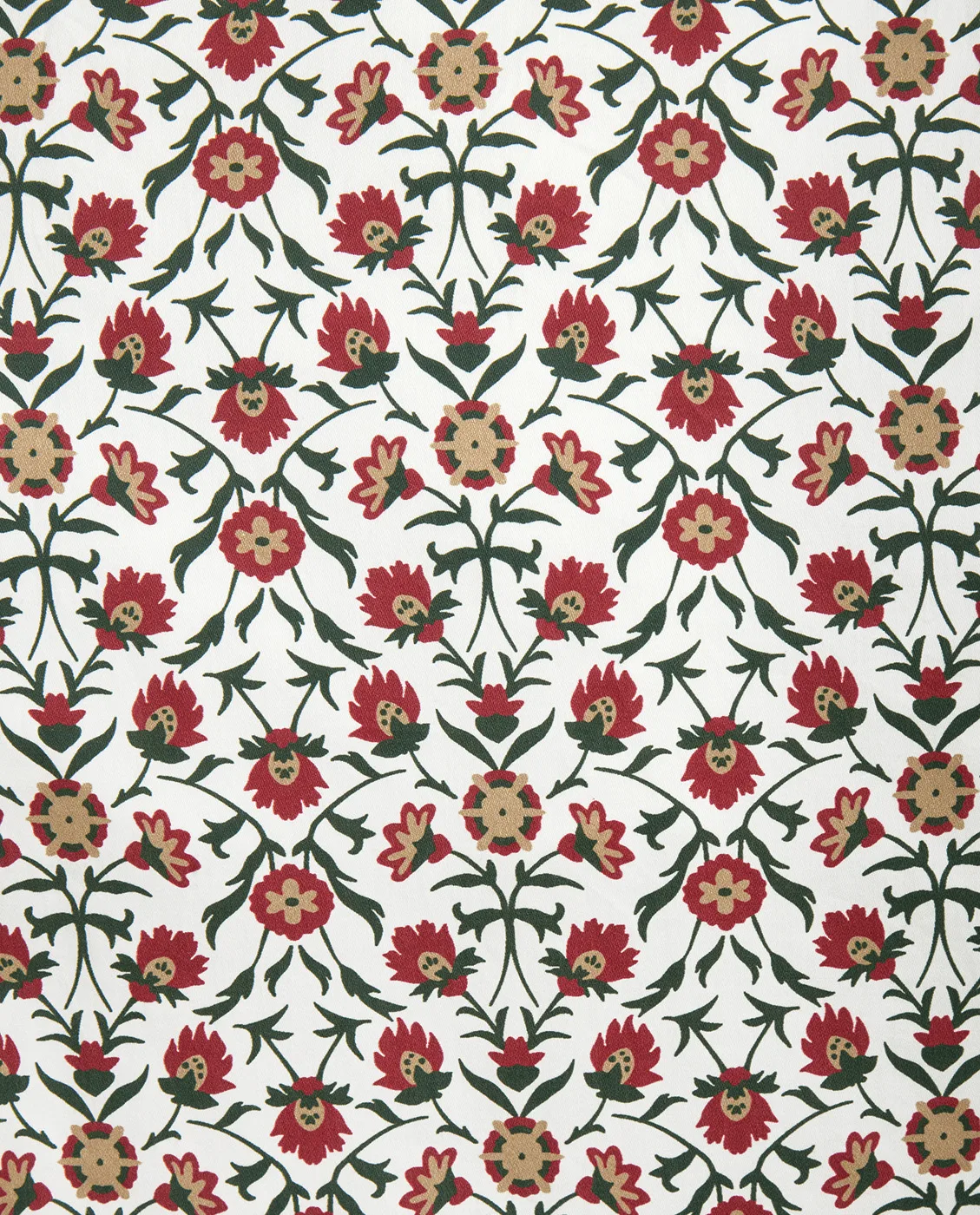 Kukkakuvioitu puuvillasatiini tyynyliinat 50x60 cm, White-red-green-beige Lexington