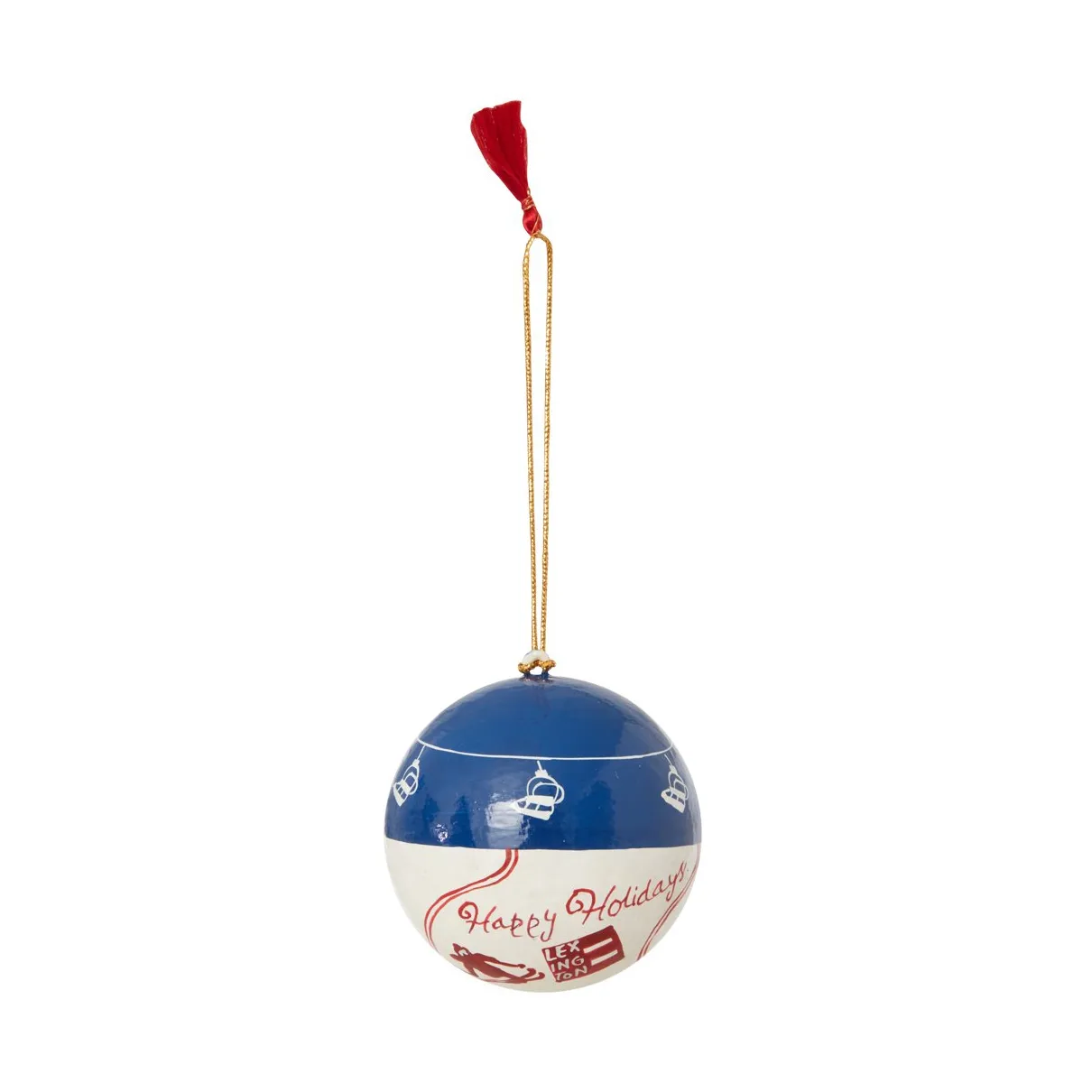 Lexington Papier Maché joulukuusenpallo 2 kpl, Blue-white-red Lexington