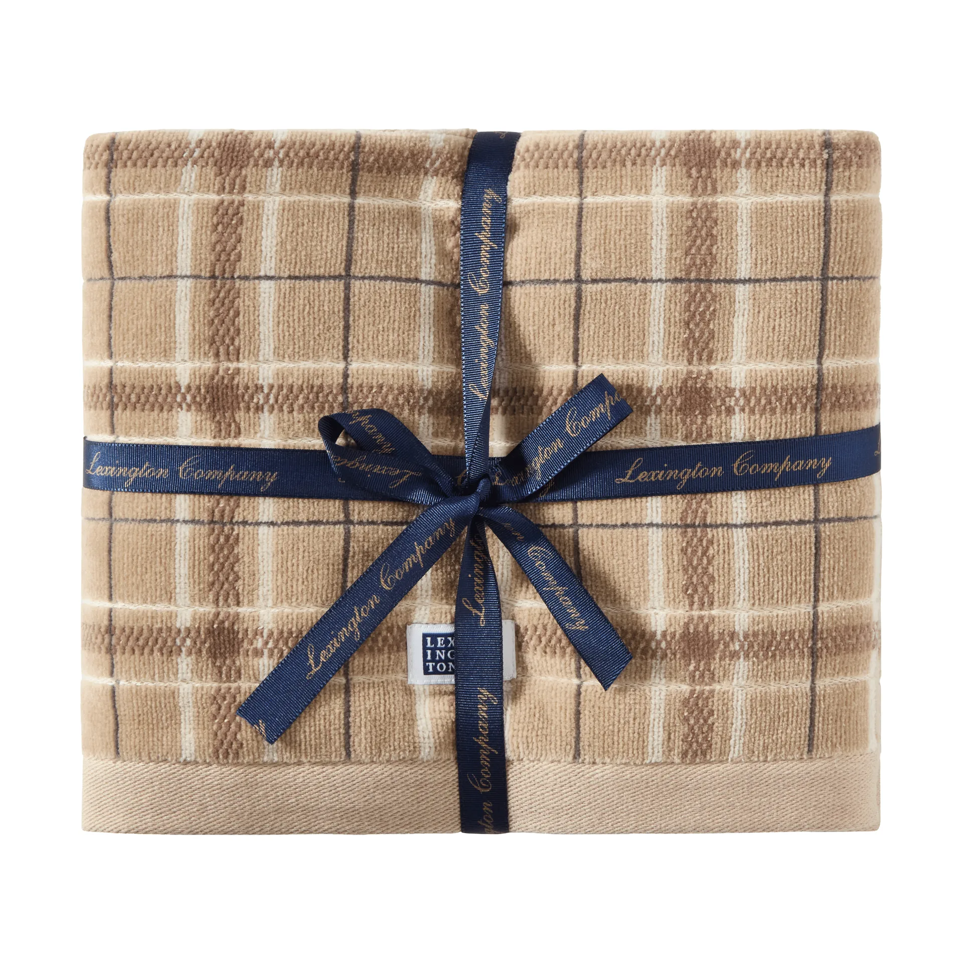 Lexington ruudullinen pyyhe 2-pack, Beige-harmaa Lexington