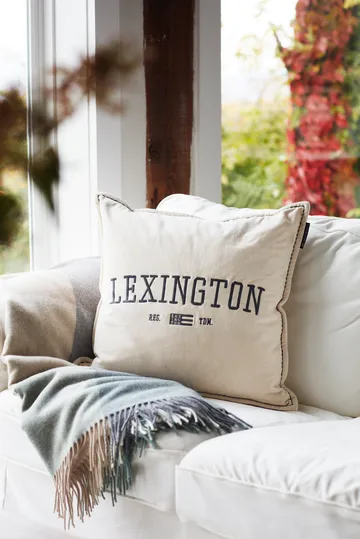 Logo Message Velvet tyynynpäällinen 50x50 cm - Light beige - Lexington