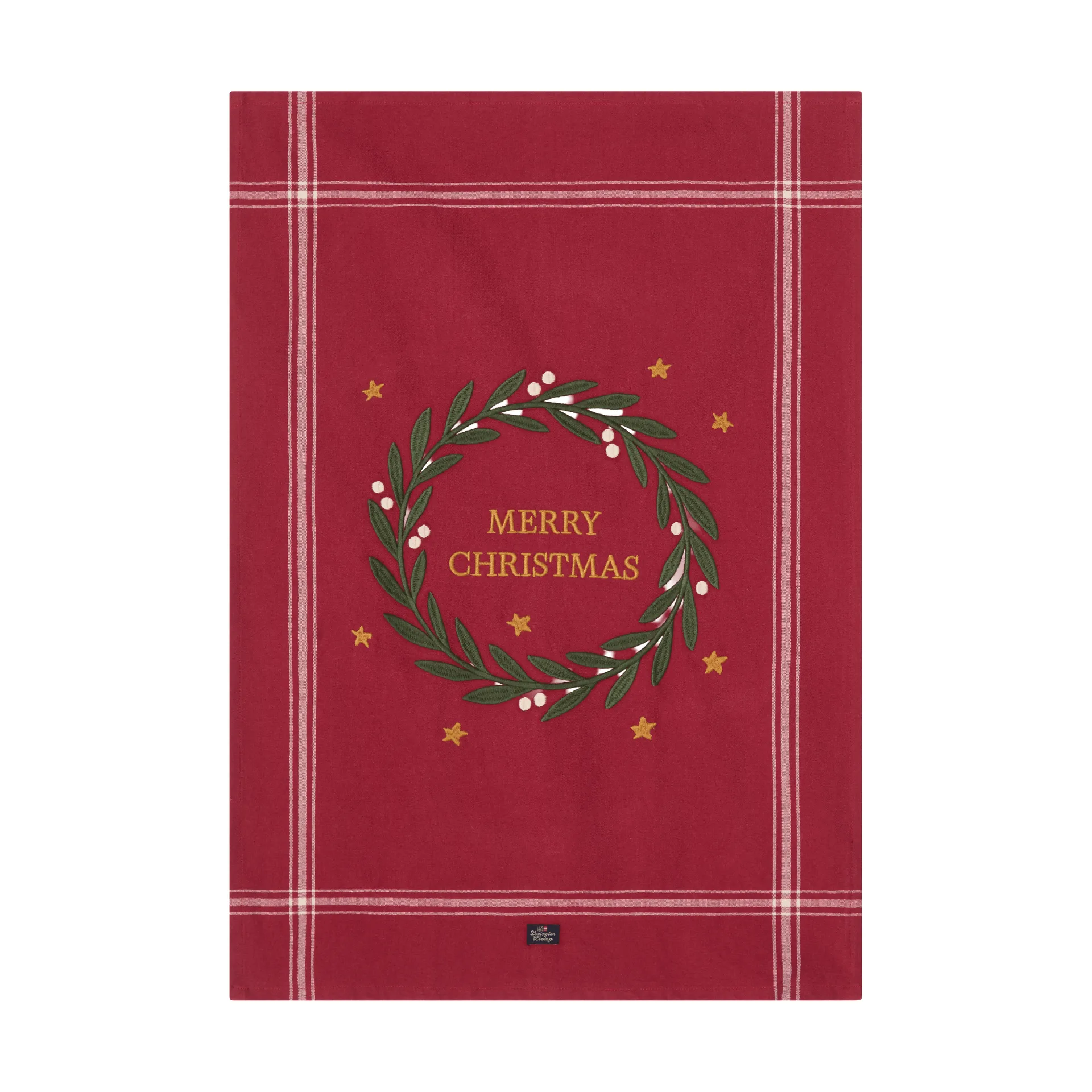 Merry Christmas Organic Cotton -keittiöpyyhe 50 x 70 cm, Red-Light beige Lexington