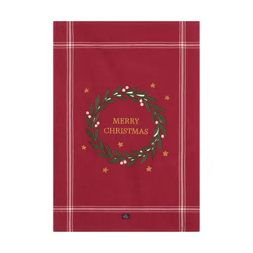 Merry Christmas Organic Cotton -keittiöpyyhe 50 x 70 cm - Red-Light beige - Lexington