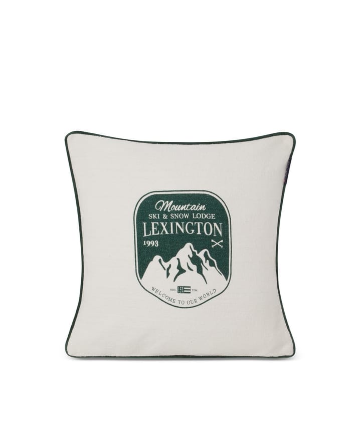 Mountain Logo tyynynpäällinen 50x50 cm, Valko-vihreä Lexington