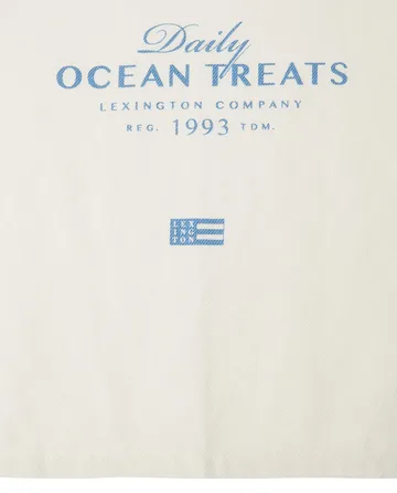 Ocean treats printed Cotton -keittiöpyyhe 50x70 cm - White - Lexington
