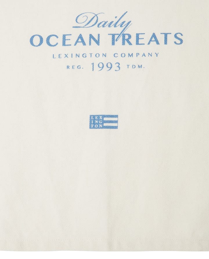Ocean treats printed Cotton -keittiöpyyhe 50x70 cm, White Lexington