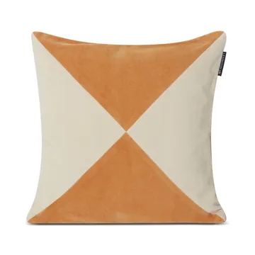 Patched Organic Cotton Velvet -tyynynpäällinen 50 x 50 cm - Mustard-light beige - Lexington