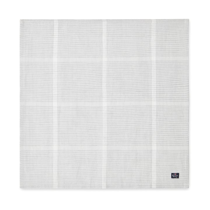 Pepita Check Cotton Linen kangaslautasliina 50x50 cm, White-light gray Lexington