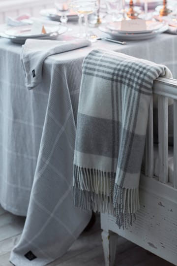 Pepita Check Cotton Linen kangaslautasliina 50x50 cm - White-light gray - Lexington