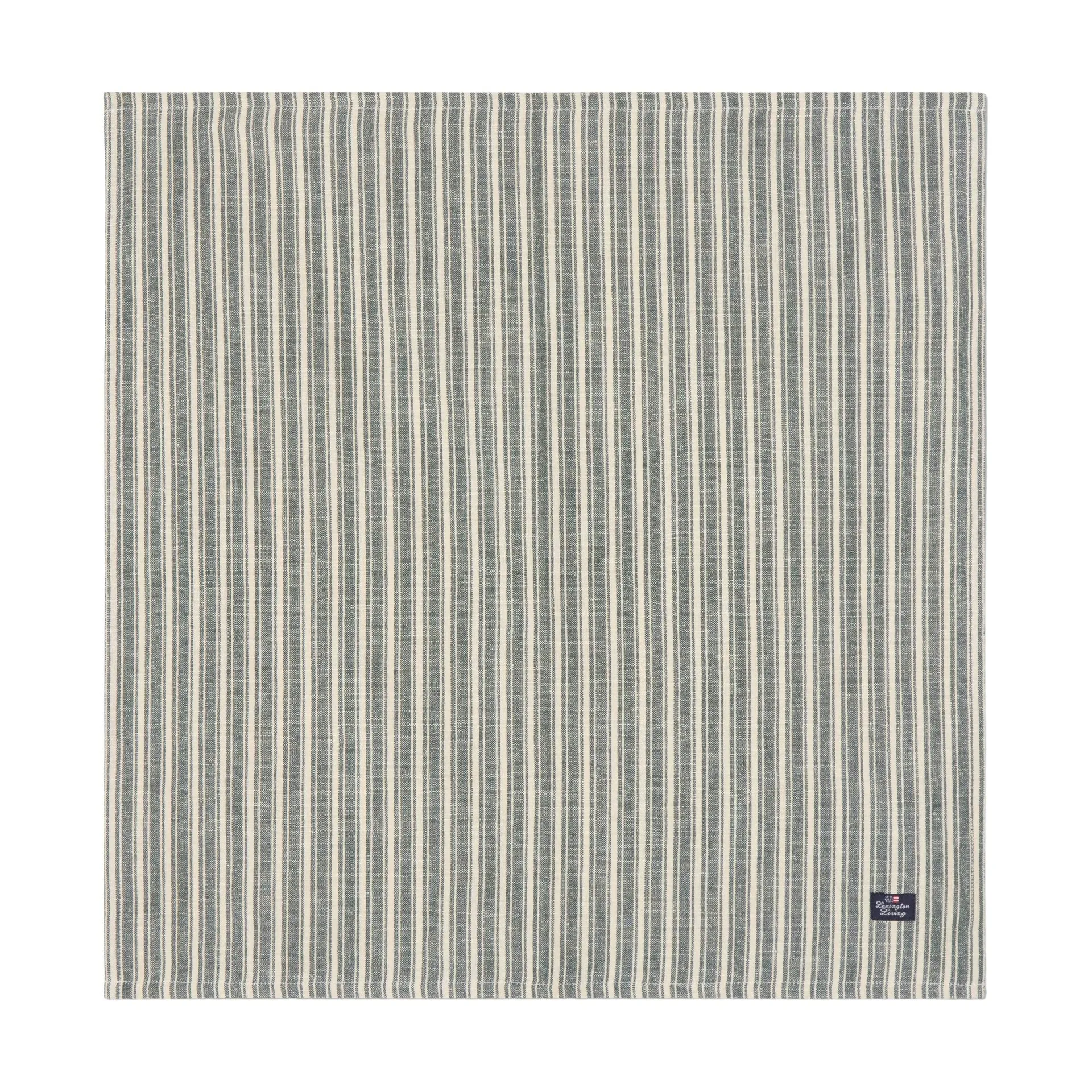 Raidalliset pellavaservetit, Green–light beige, 50x50 cm Lexington