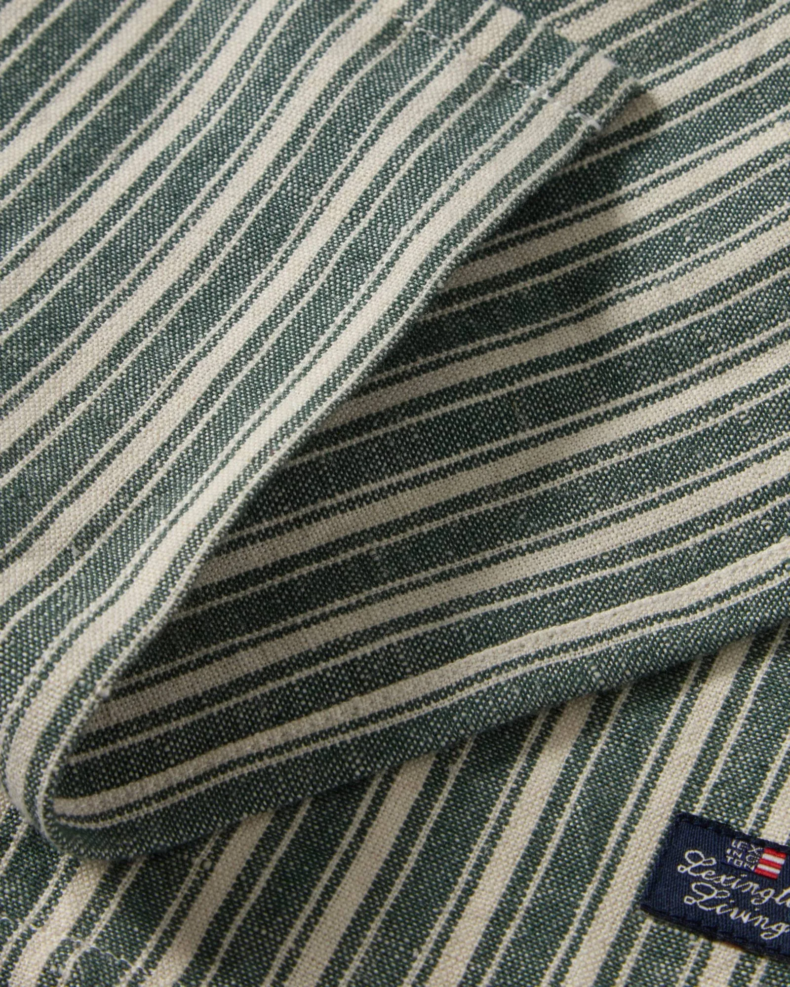 Raidalliset pellavaservetit, Green–light beige, 50x50 cm Lexington