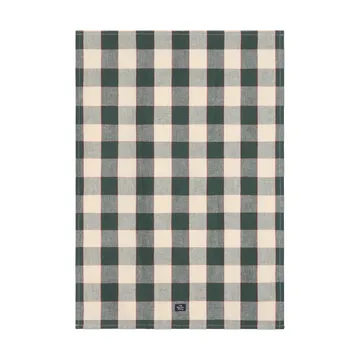 Ruudullinen pellava/puuvilla keittiöpyyhe 50x70 cm - Green–vaalea beige–punainen - Lexington