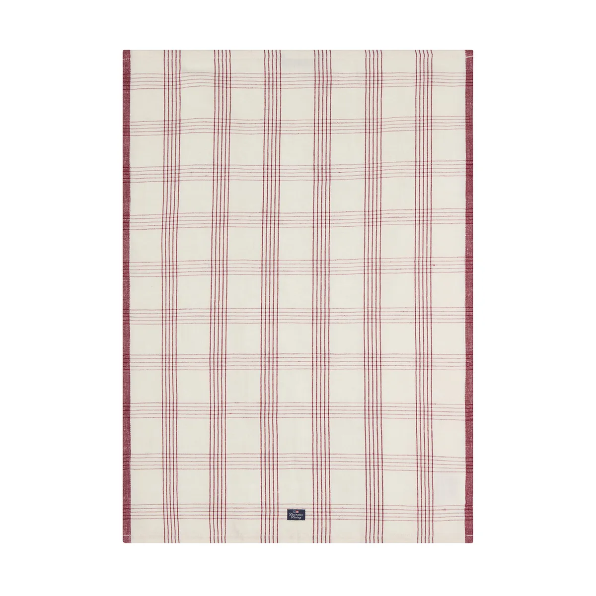 Lexington Ruudullinen pellava/puuvilla keittiöpyyhe 50x70 cm Valkoinen–punainen