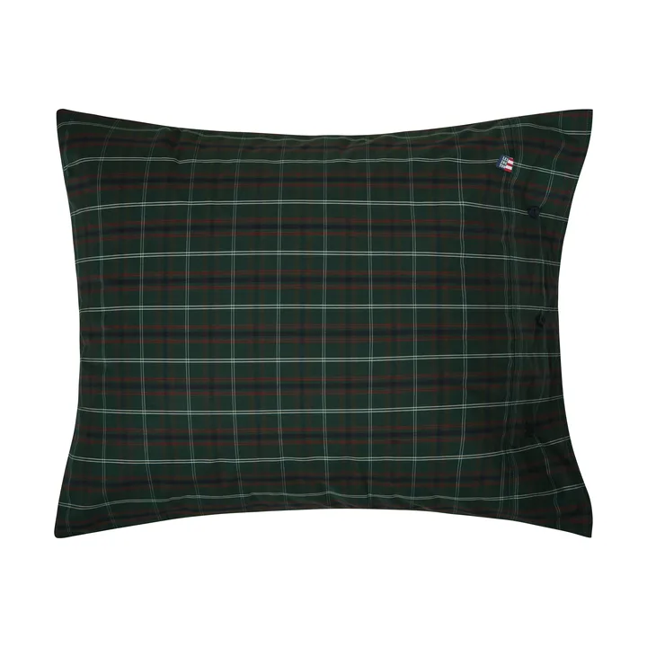 Ruudullinen puuvillapercale tyynyliina - Green-navy, 50x60 cm - Lexington