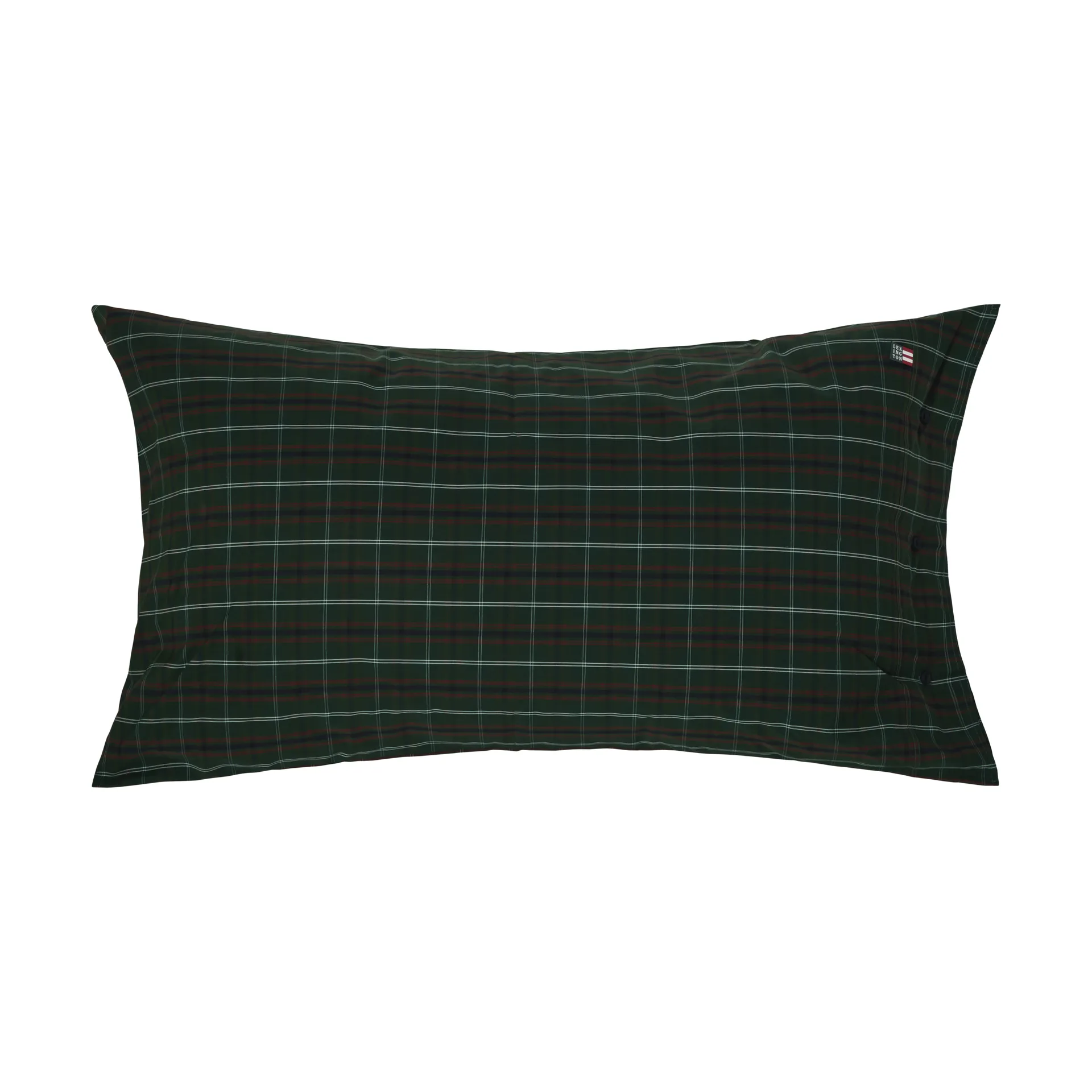 Ruudullinen puuvillapercale tyynyliina, Green-navy, 50x90 cm Lexington
