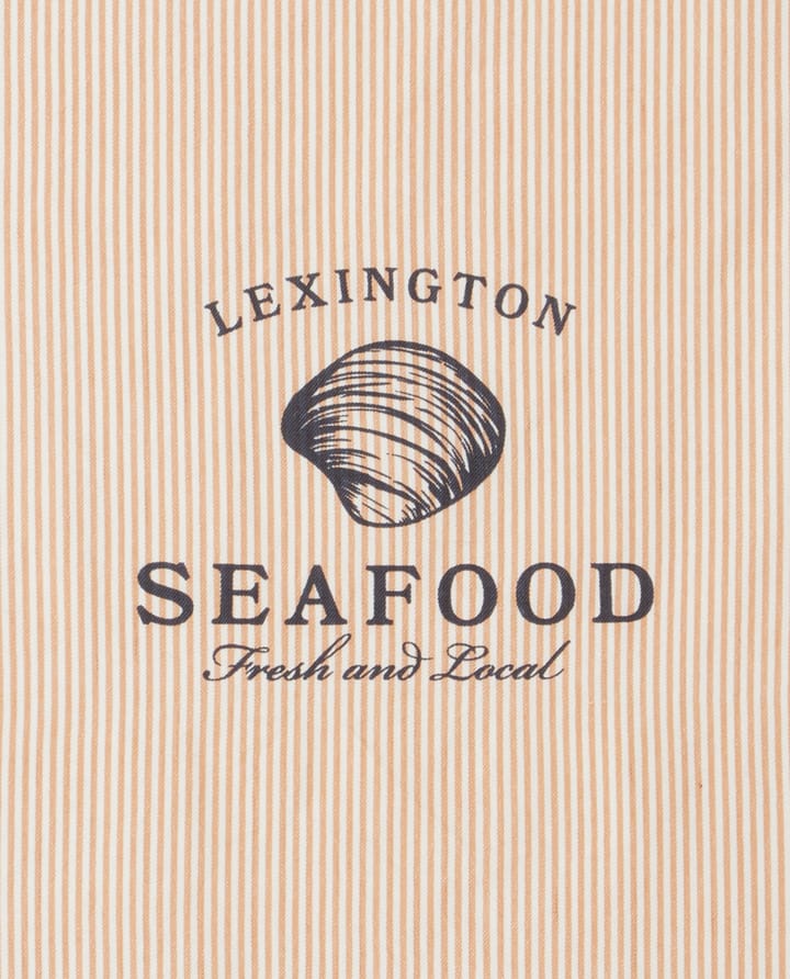 Seafood Striped & Printed -keittiöpyyhe 50 x 70 cm, Beige-valkoinen Lexington