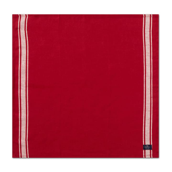 Side Striped Cotton Linen -lautasliina 50 x 50 cm, Red-white Lexington