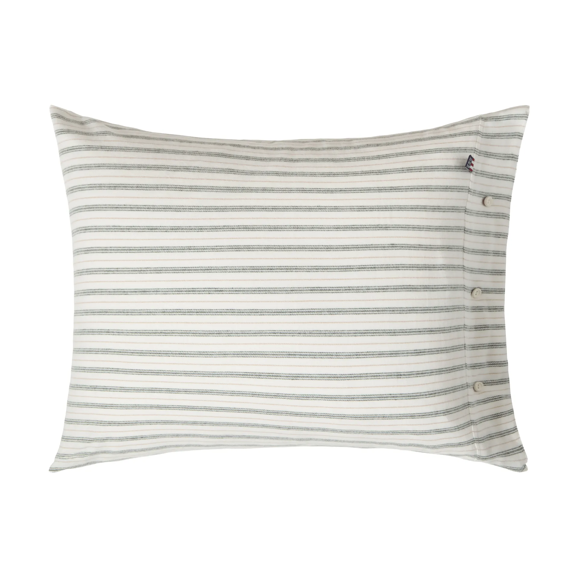 Stripe puuvillaflanellityynyliina, Valkoinen–vihreä–beige, 50x60 cm Lexington